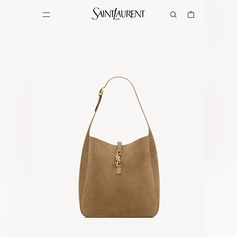 NWT! YSL Le 5 a 7 Supple Large in Suede Golden Leaf
